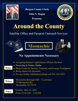 5 23 23 Bergen County Clerk Satellite Office